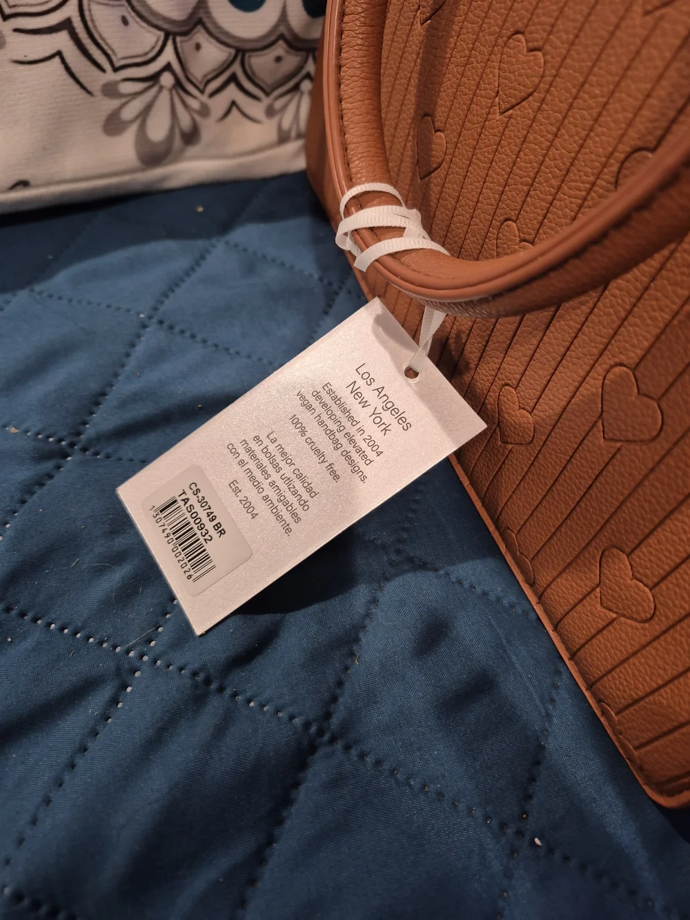 Alyssa Tan Heart-Embossed Structured Satchel - Picture 5 of 9